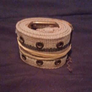 Beige Belt with Grommet Accents